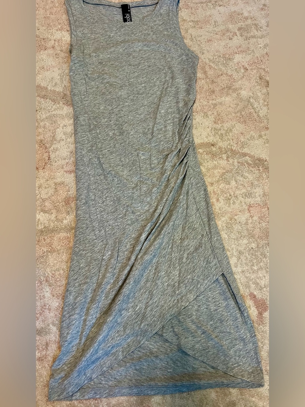 bobi Heather Gray Jersey ruched bodycon dress